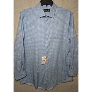 J Ferrar Regular Fit Stretch Long Sleeve Button Shirt Sz Lg 16-16½, Blue Link